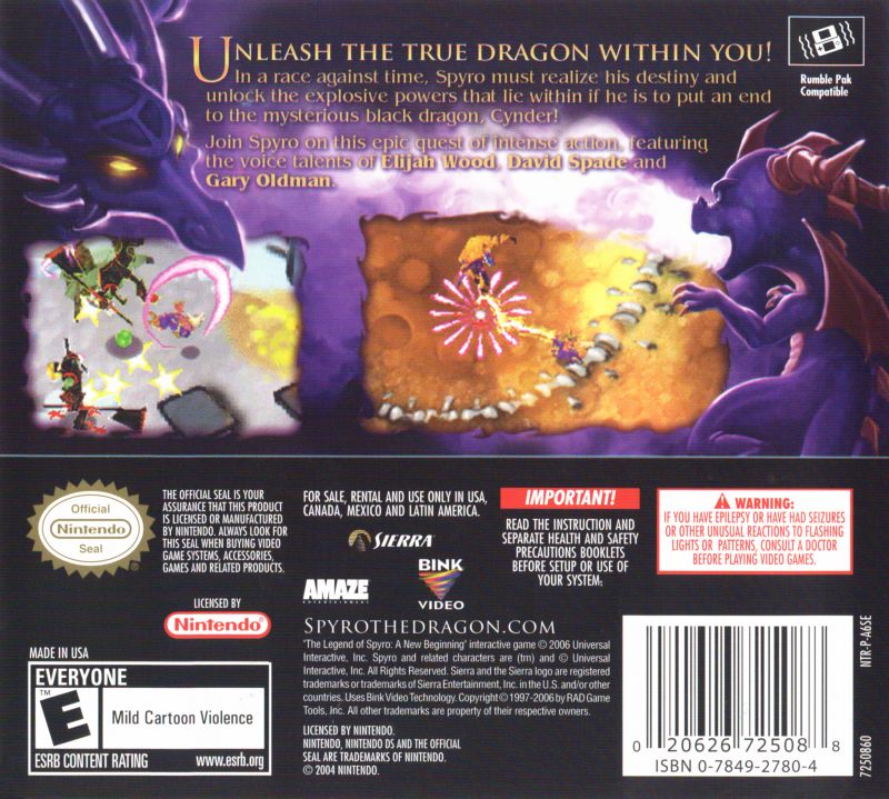 Leyenda de Spyro Un nuevo comienzo - Nintendo DS