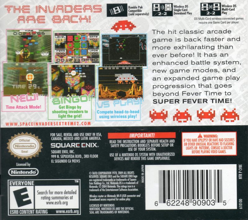 Space Invaders Extreme 2 - Nintendo DS