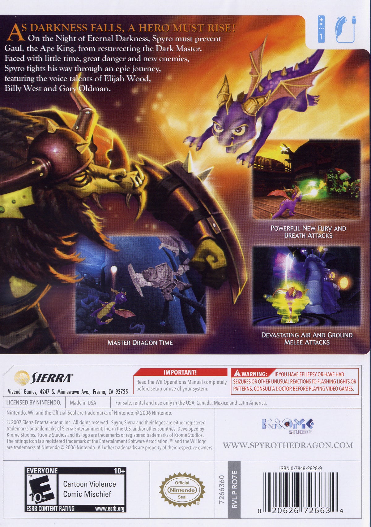 Legend of Spyro The Eternal Night - Wii