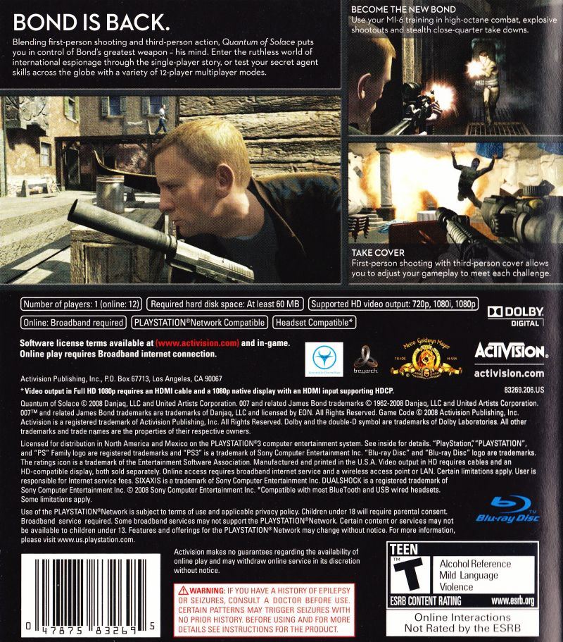 007 Quantum of Solace - Playstation 3