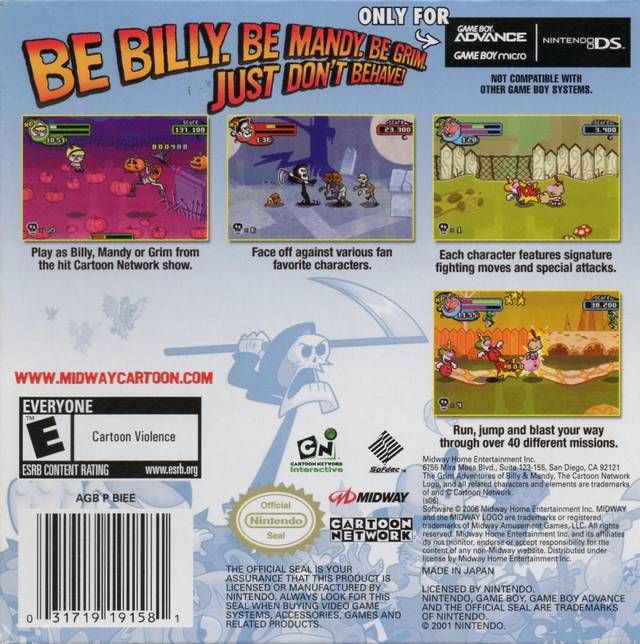 Grim Adventures of Billy & Mandy - GameBoy Advance - Retro Island Gaming