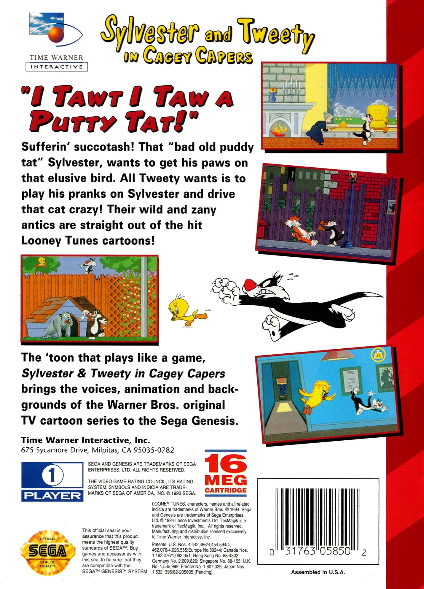 Sylvester and Tweety in Cagey Capers - Sega Genesis