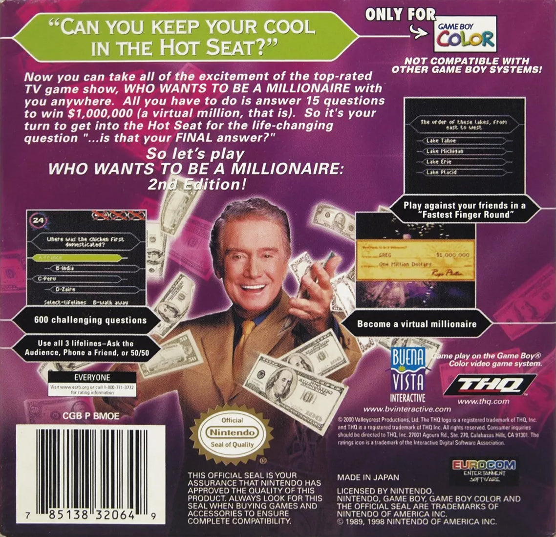 Who Wants To Be A Millionaire 2nd Edition - GameBoy Color