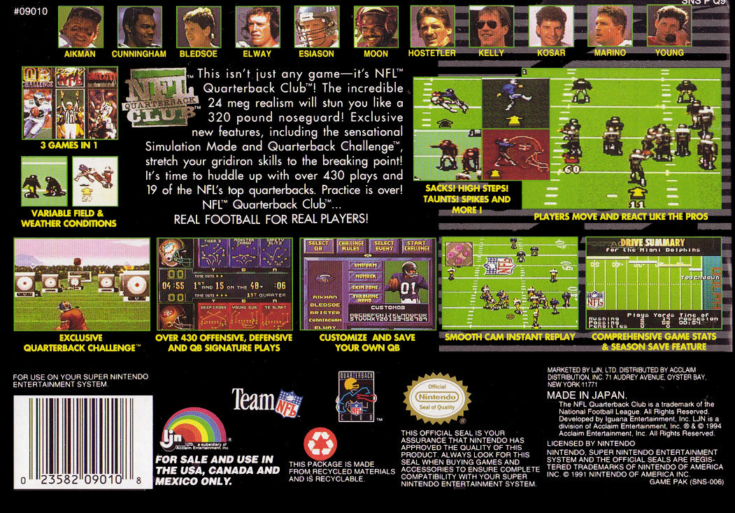 NFL Quarterback Club - Super Nintendo