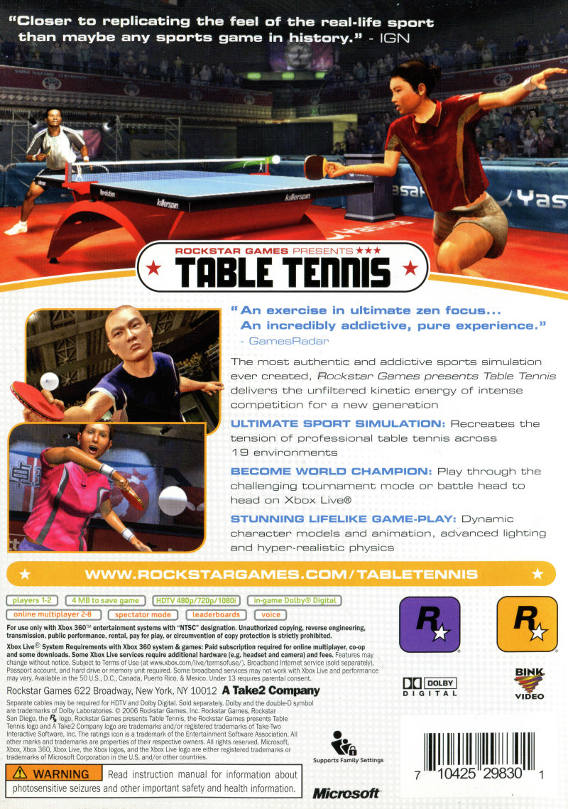 Table Tennis - Xbox 360