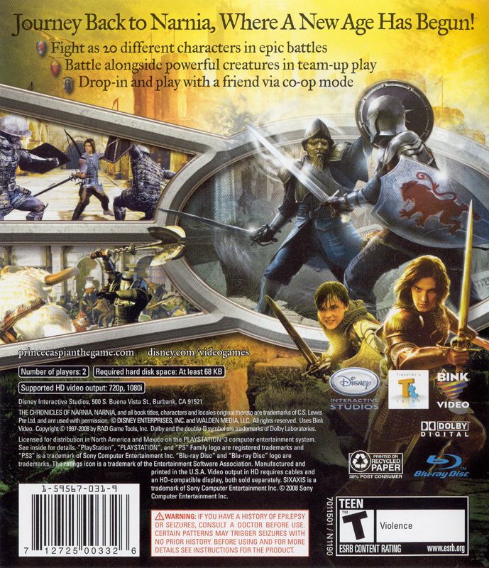 Chronicles of Narnia Prince Caspian - Playstation 3