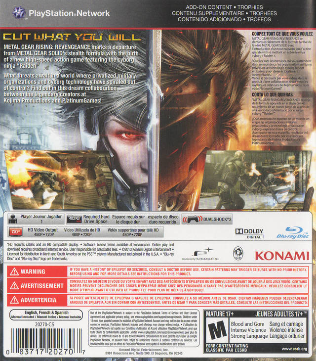 Metal Gear Rising: Revengeance - Playstation 3