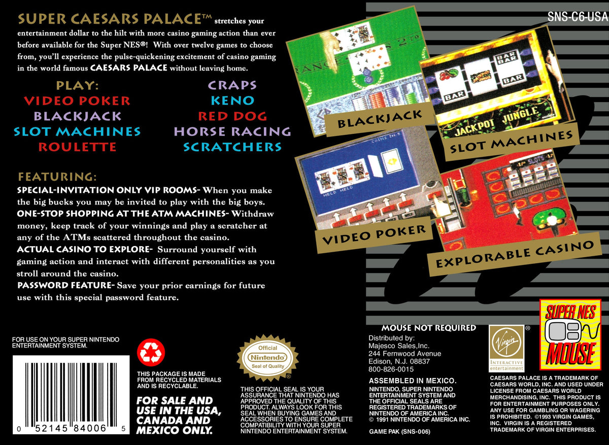 Super Caesar's Palace - Super Nintendo - Retro Island Gaming