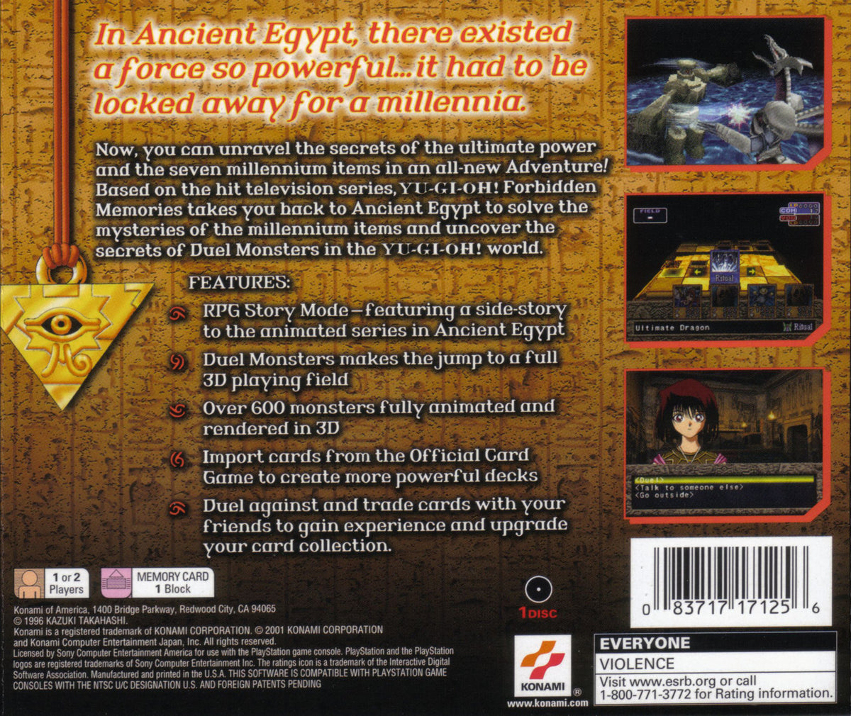 Yu-Gi-Oh Forbidden Memories - Playstation