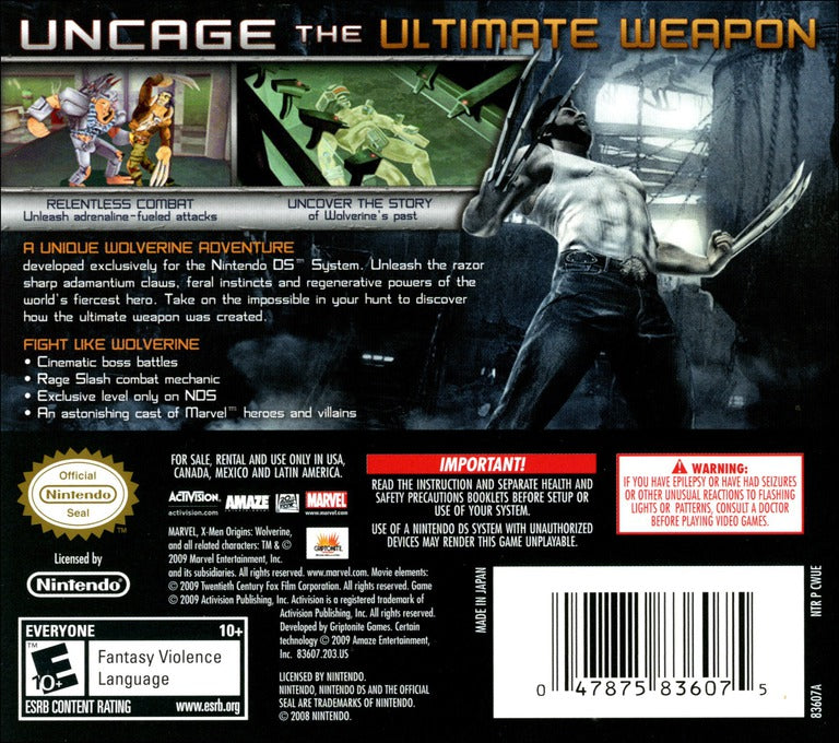 X-Men Origins: Wolverine - Nintendo DS