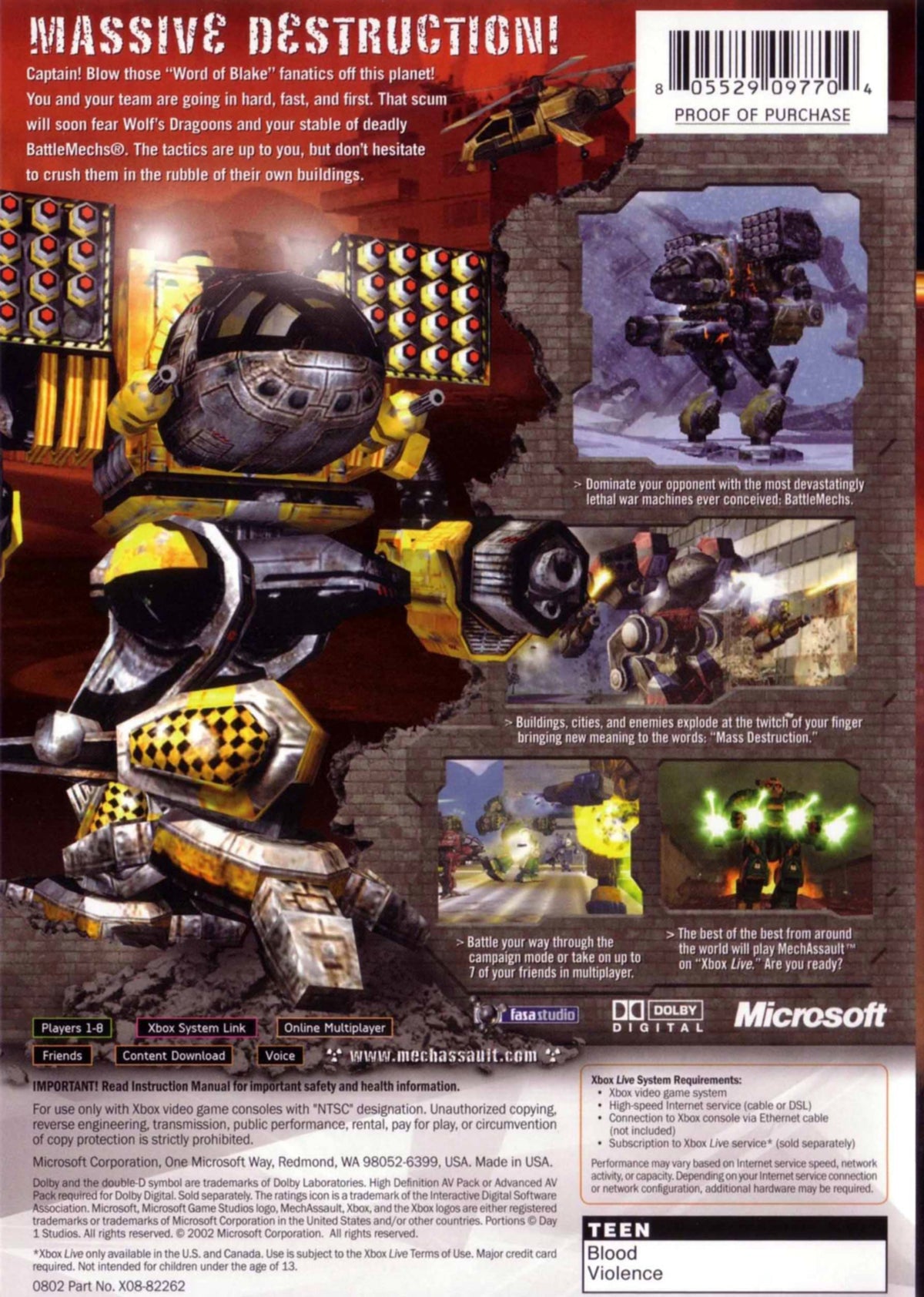 Mechassault Water Level MechAssault - Xbox – Retro Island Gaming