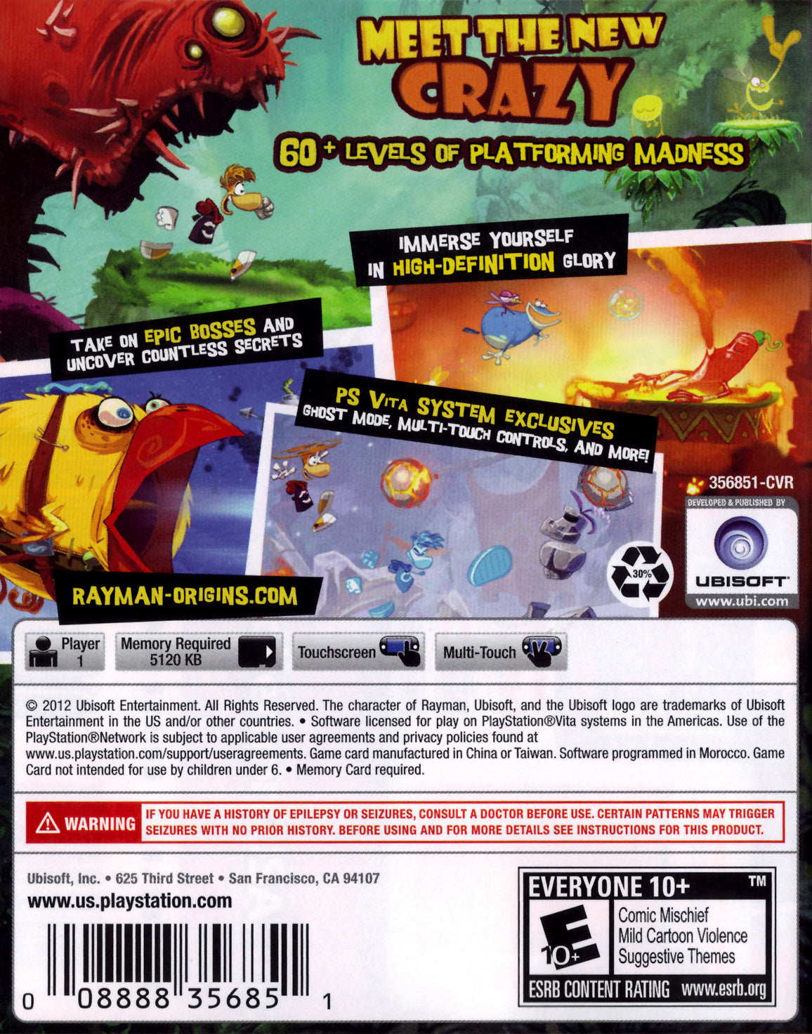 Rayman Origins - Playstation Vita