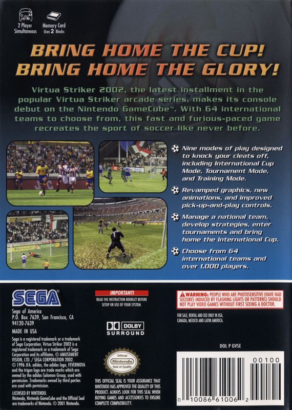 Virtua Striker 2002 - Gamecube