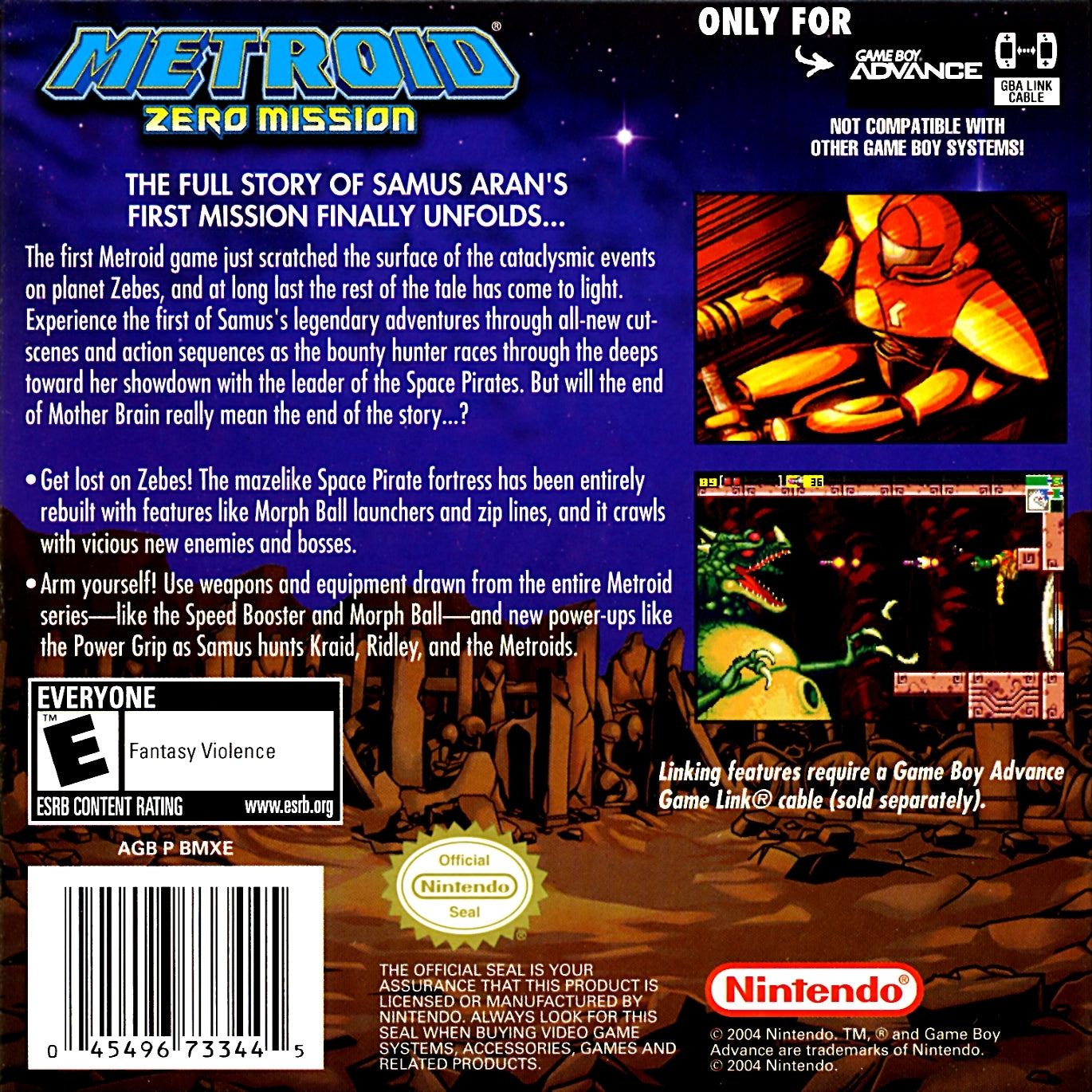Metroid Zero Mission - GameBoy Advance