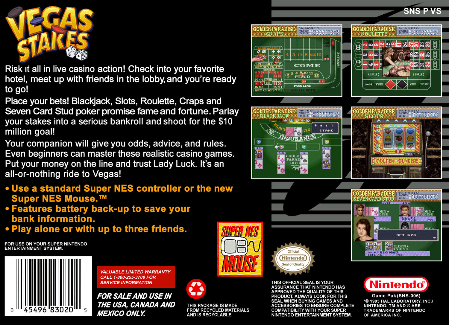 Apuestas Vegas - Super Nintendo