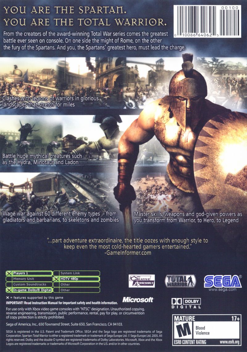 Spartan Total Warrior - Xbox
