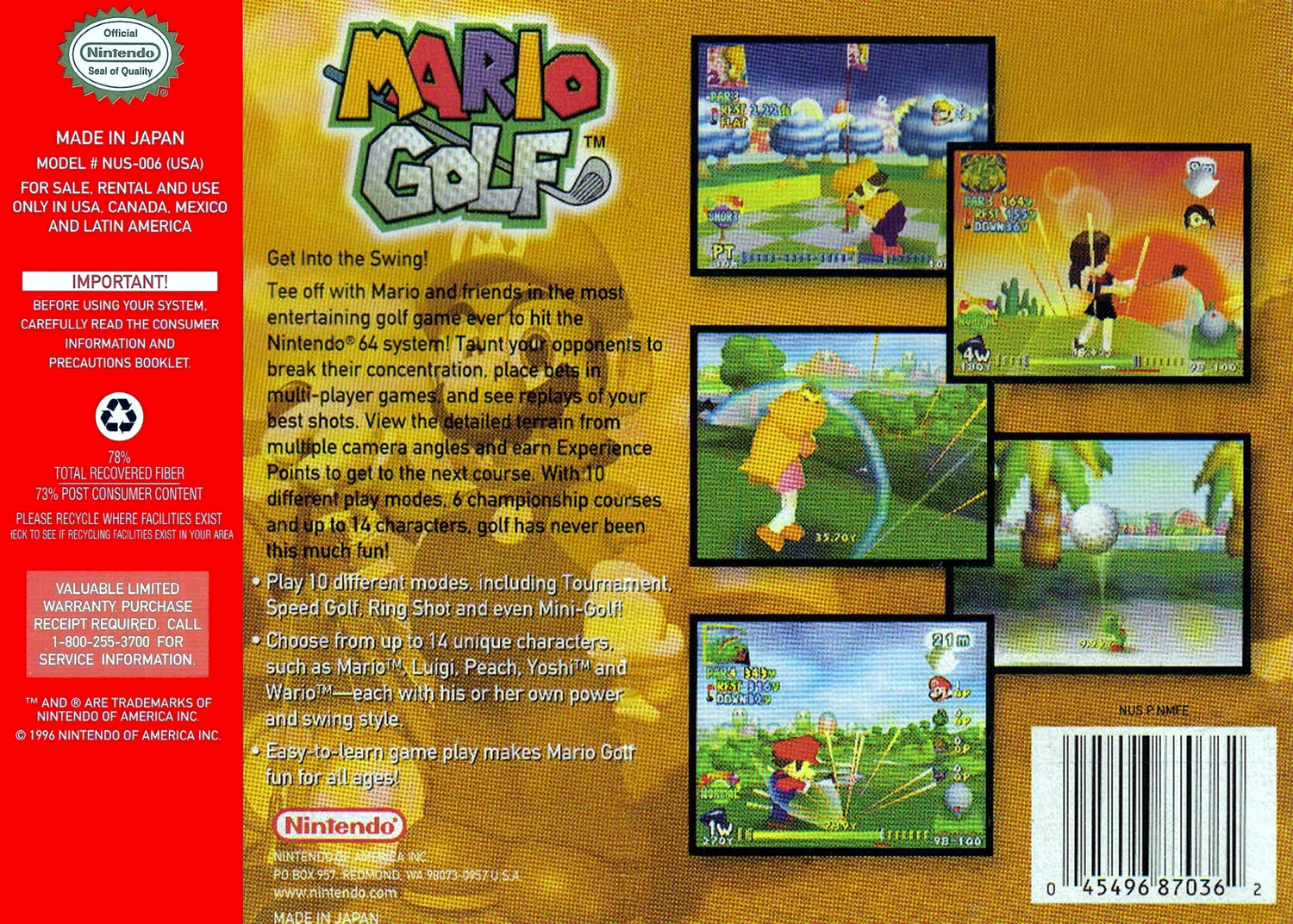 Mario Golf - Nintendo 64