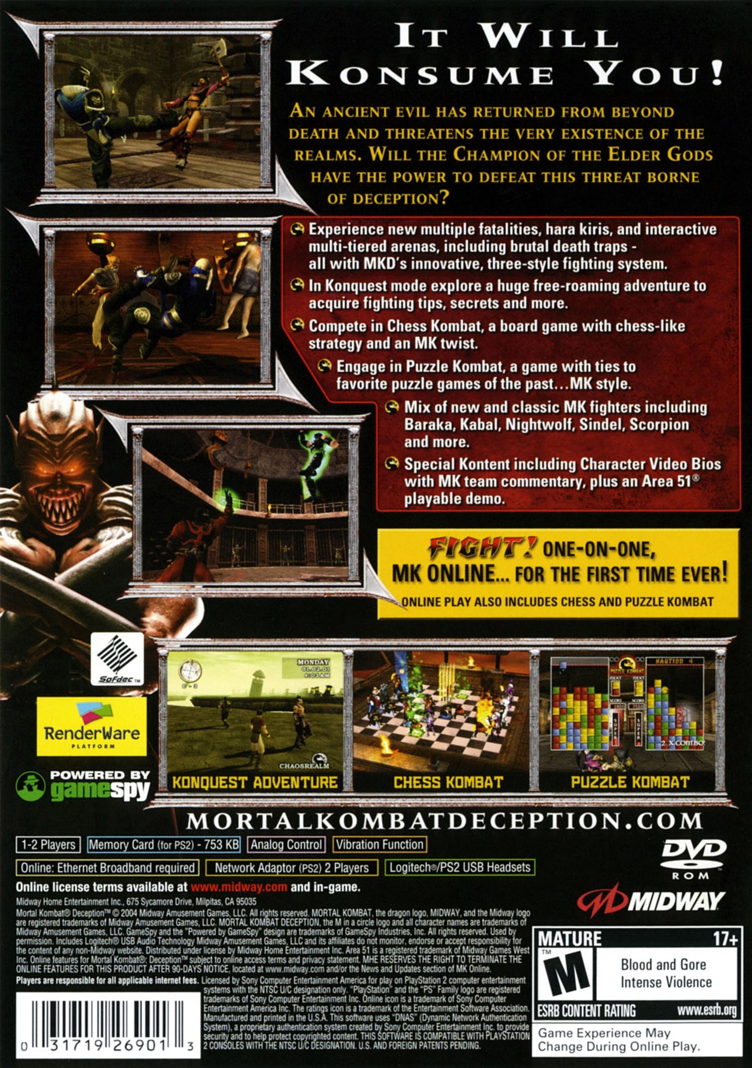 Mortal Kombat Deception - Playstation 2