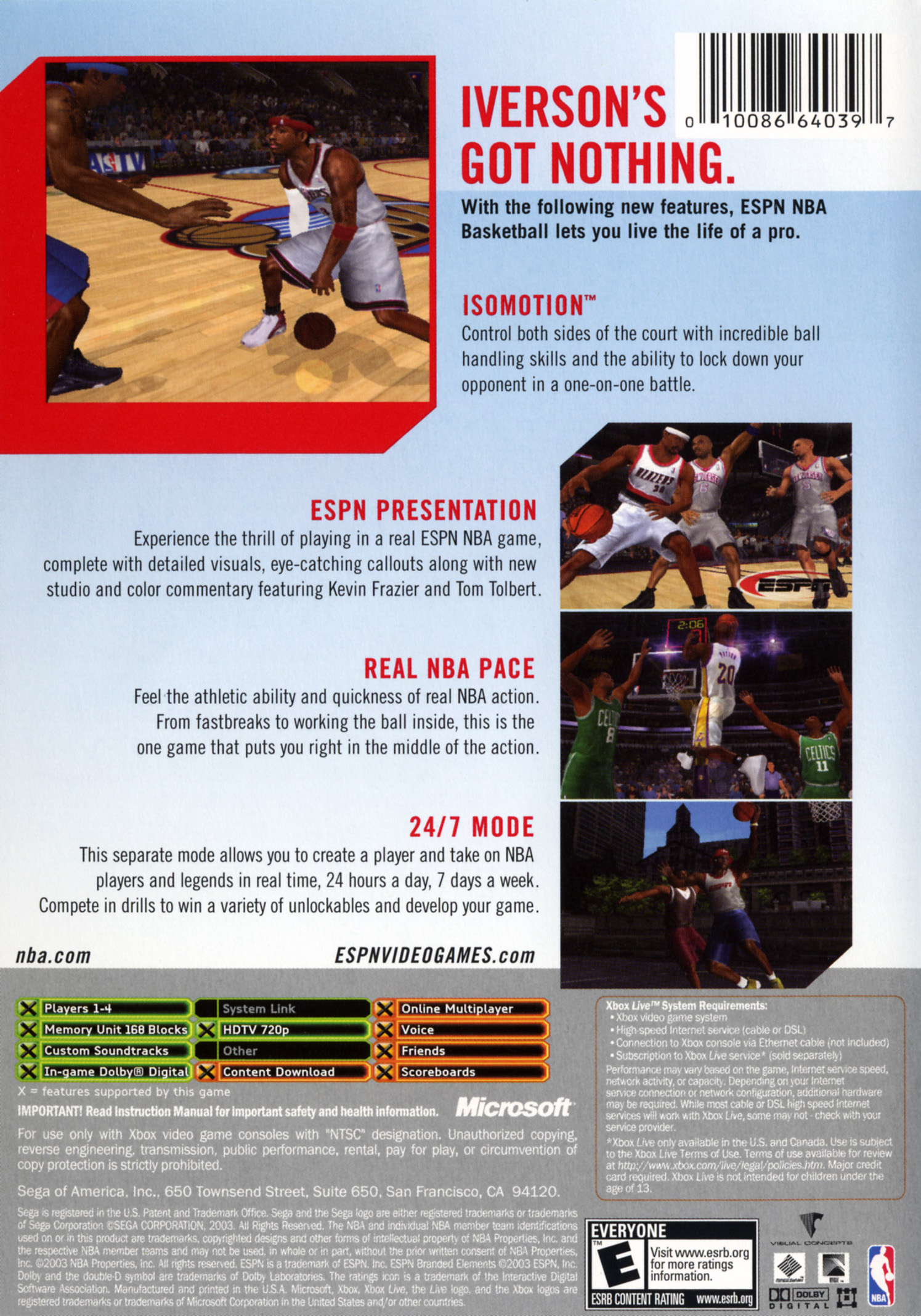 ESPN Basketball 2004 - Xbox
