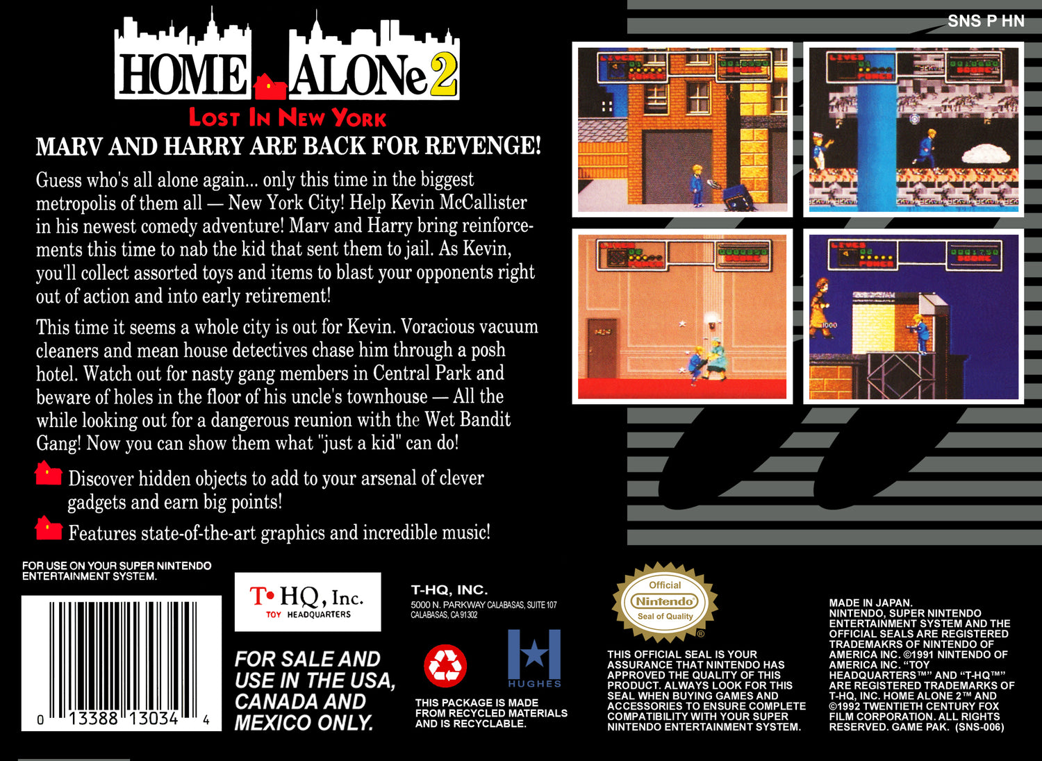 Home Alone 2 Lost In New York - Super Nintendo