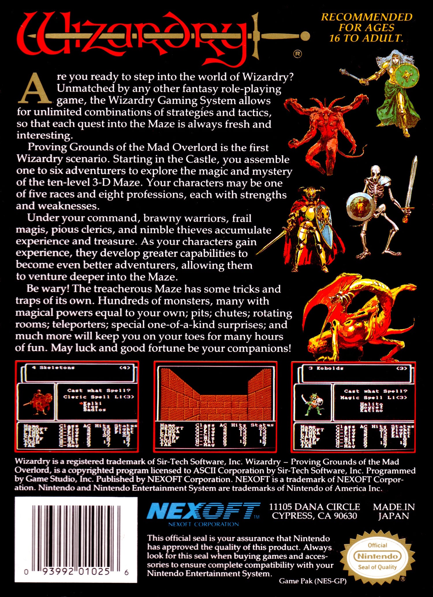 Wizardry: Proving Grounds of the Mad Overlord - NES