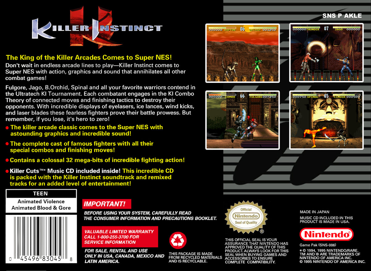 Killer Instinct - Super Nintendo - Retro Island Gaming