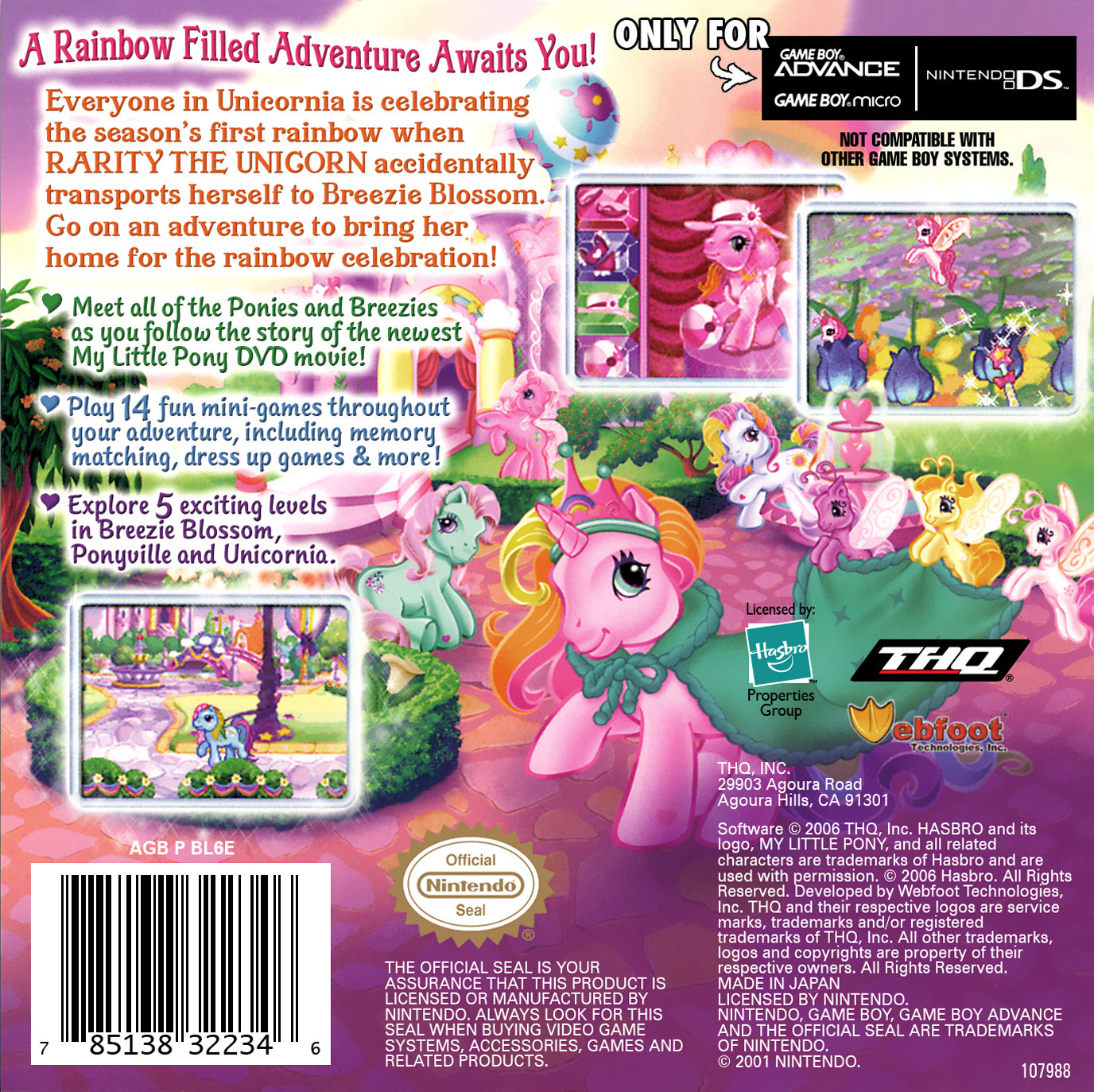 My Little Pony Runaway Rainbow - GameBoy Advance