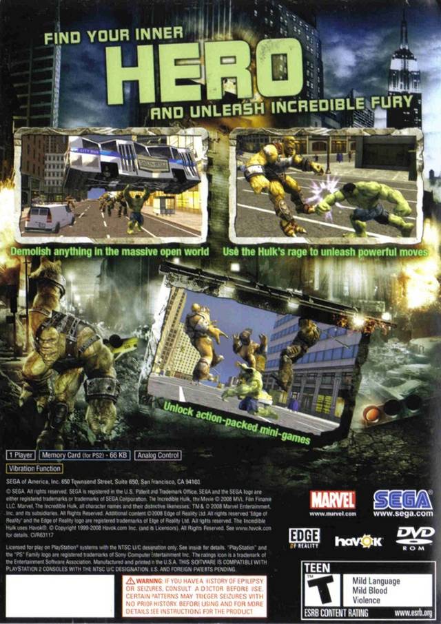 The Incredible Hulk - Playstation 2