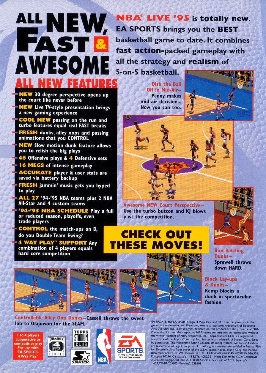 NBA Live 95 - Sega Genesis