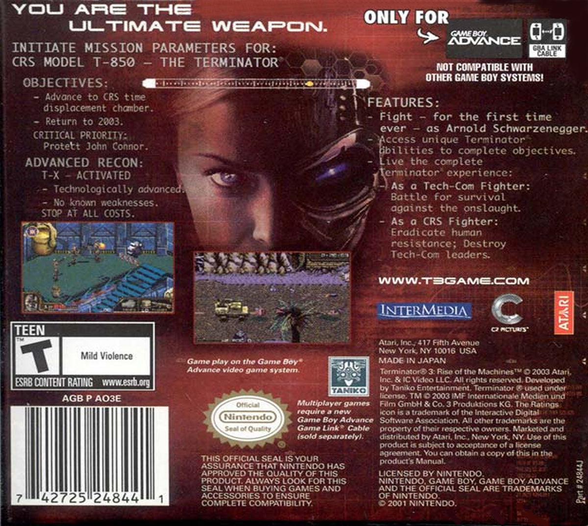Terminator 3 Rise of the Machines - GameBoy Advance