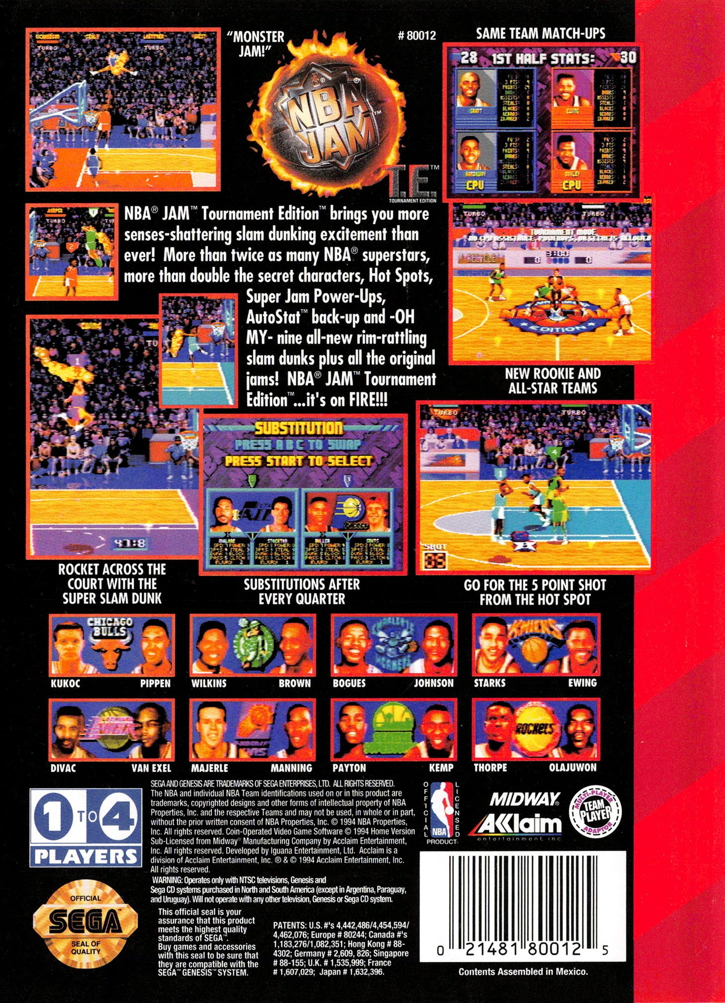 NBA Jam Tournament Edition - Sega Genesis