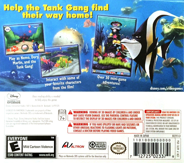 Finding Nemo: Escape To The Big Blue - Nintendo 3DS