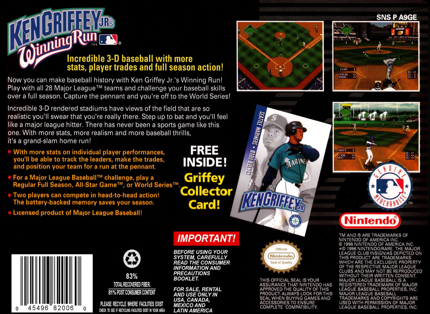 Ken Griffey Jr's Winning Run - Super Nintendo