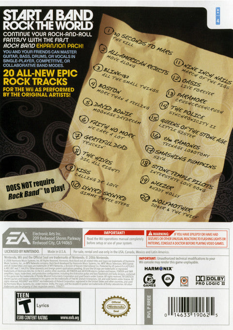 Rock Band Track Pack Volume 1 - Wii