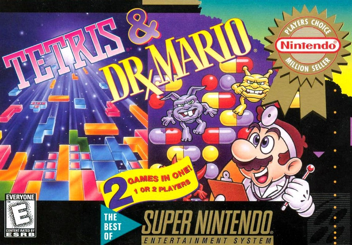 Tetris and Dr. Mario [Player's Choice] - Super Nintendo