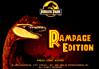 Edición Jurassic Park Rampage - Sega Génesis