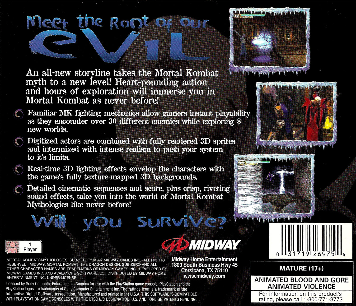 Mortal Kombat Mythologies: Sub-Zero - Playstation