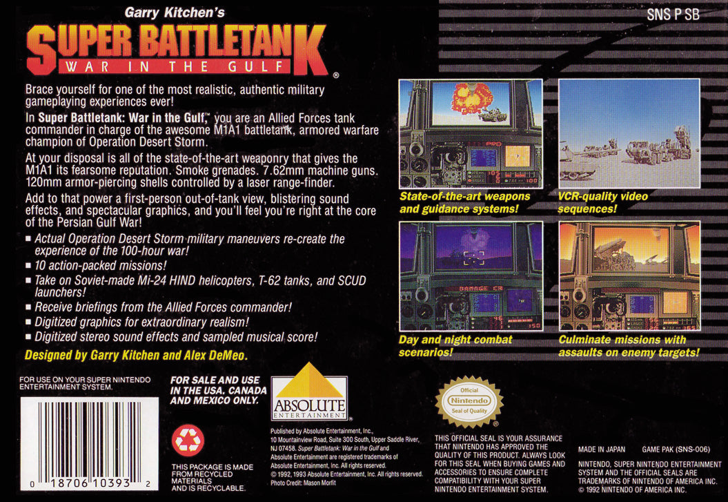 Super Battletank War in the Gulf - Super Nintendo