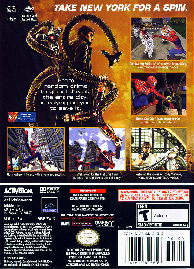 Spiderman 2 - Gamecube