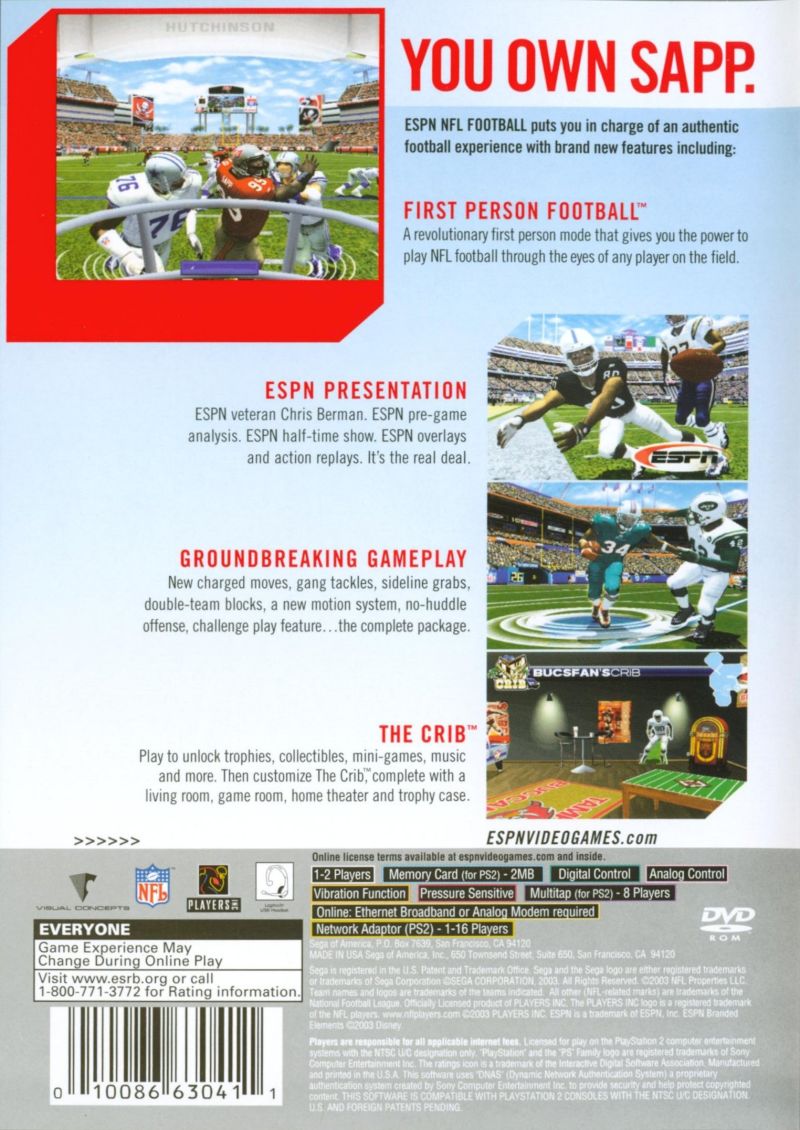 ESPN NFL Football 2K4 - Playstation 2
