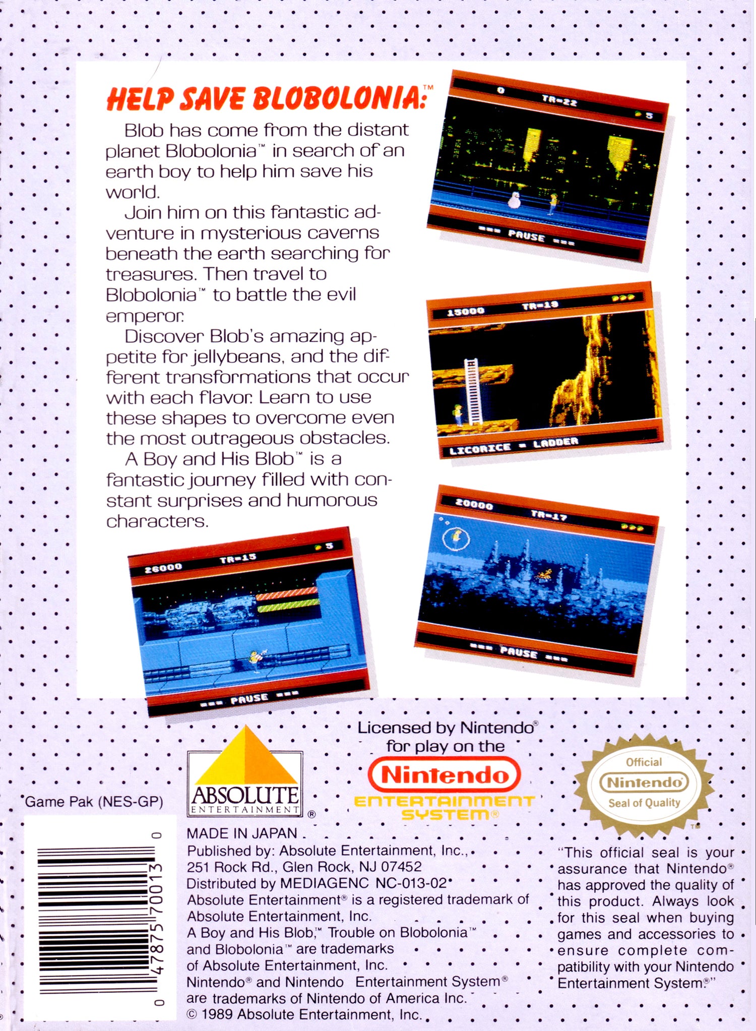 A Boy and His Blob Trouble on Blobolonia - NES