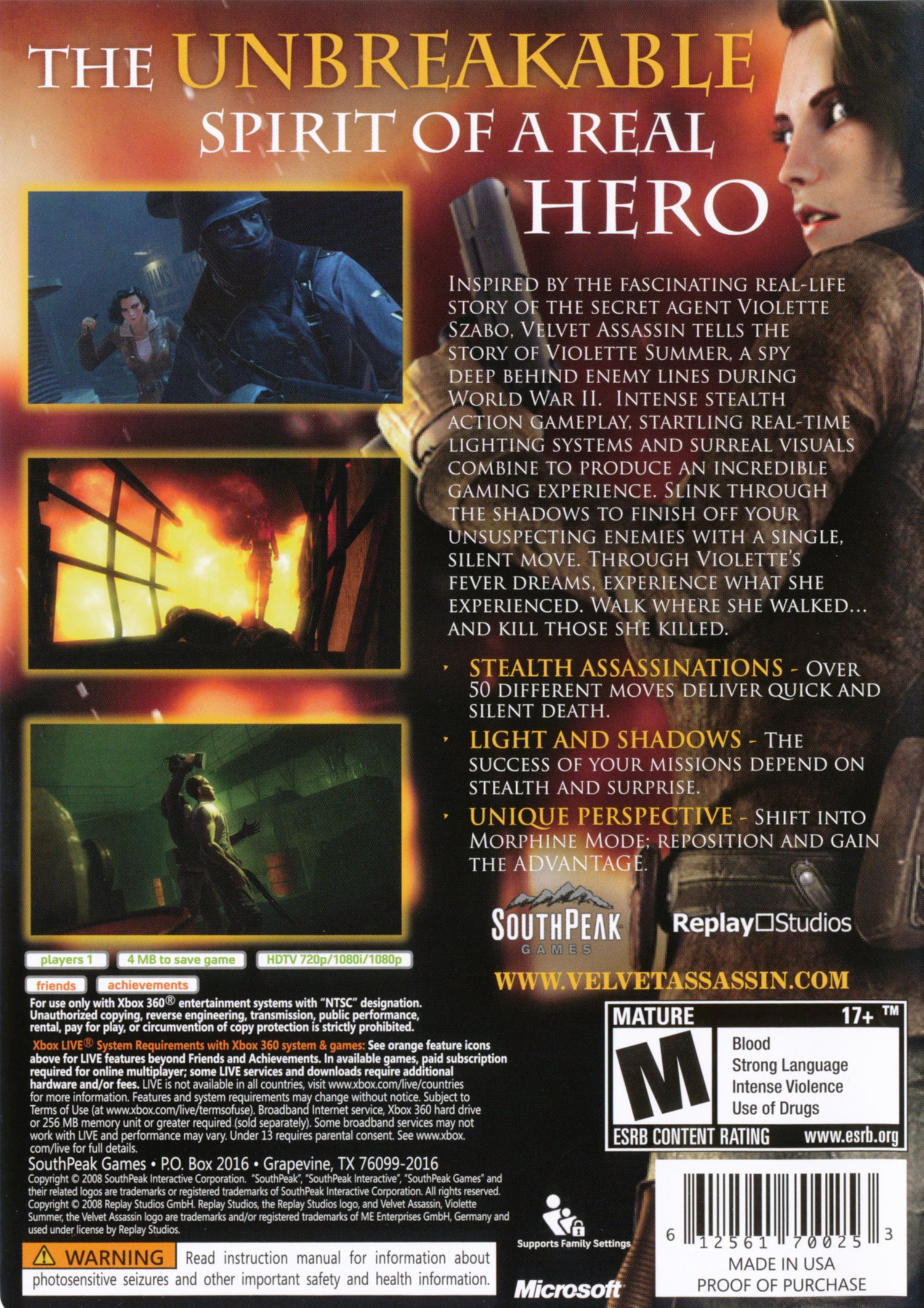 Velvet Assassin - Xbox 360