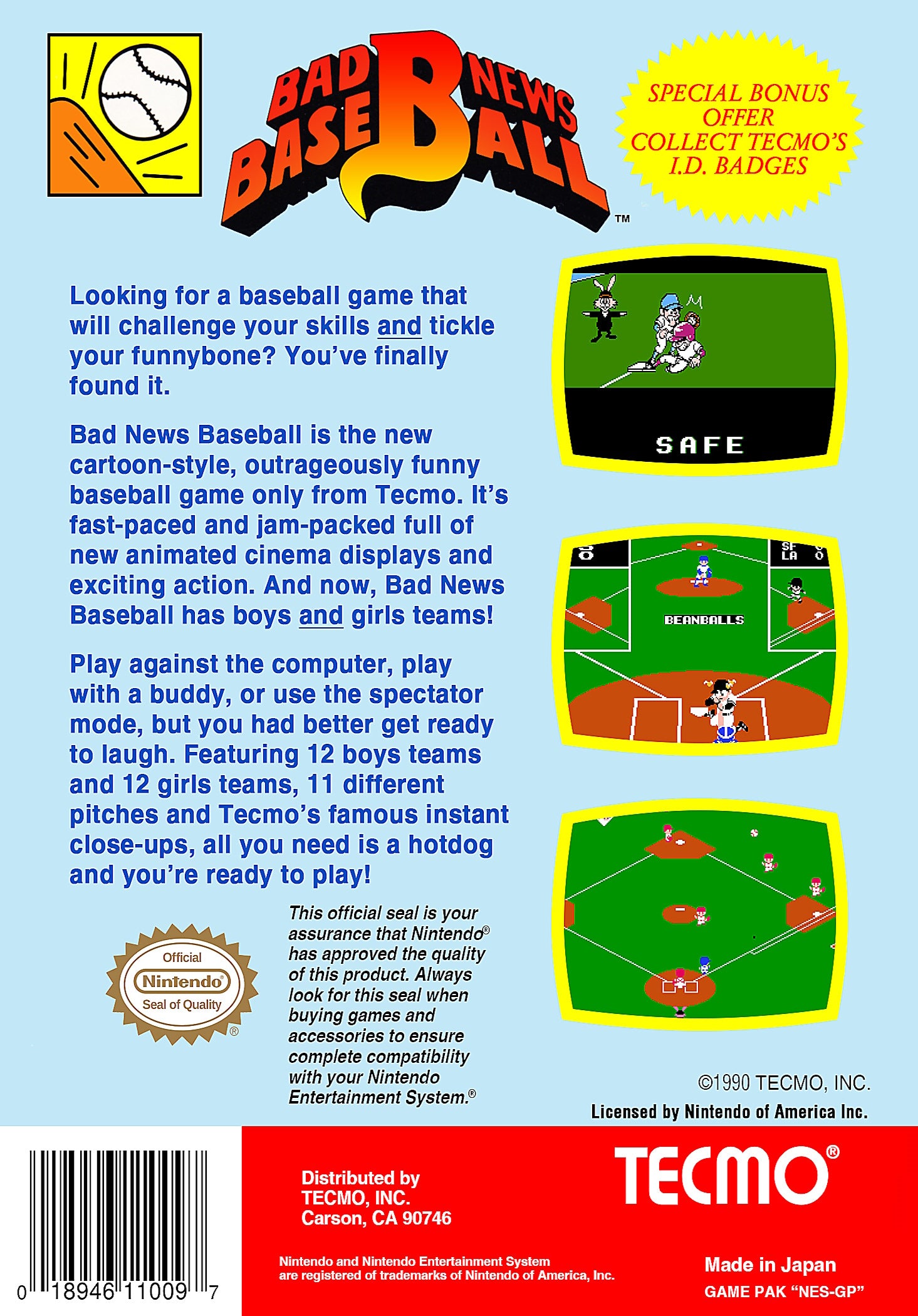 Bad News Baseball - NES