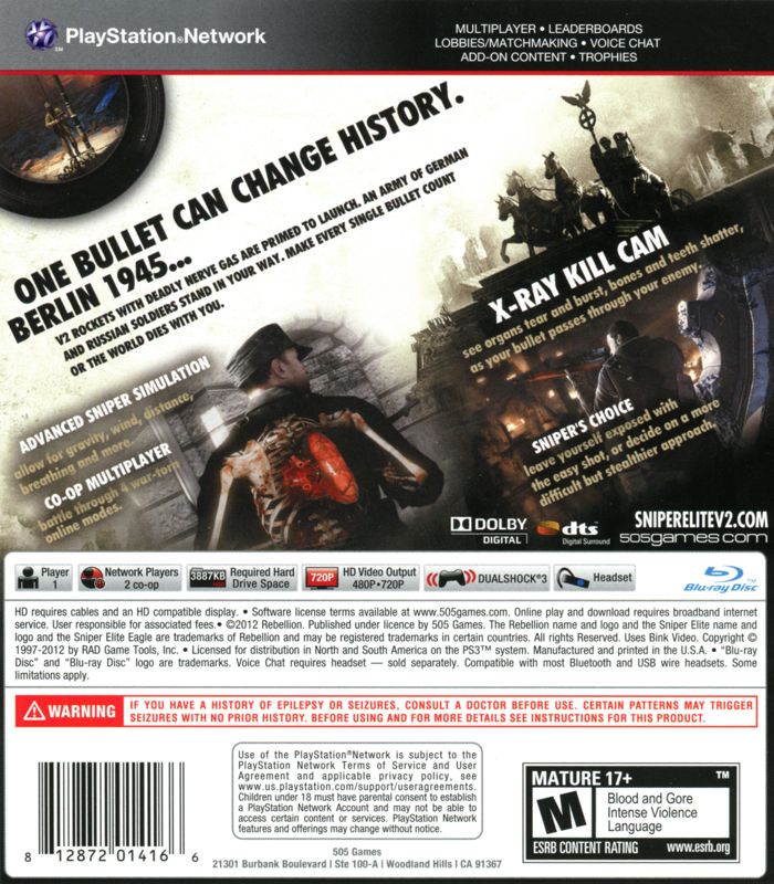 Sniper Elite V2 - Playstation 3