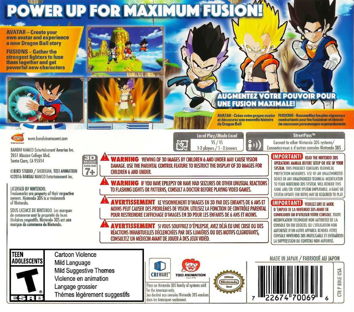 Dragon Ball Fusions - Nintendo 3DS
