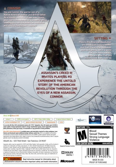 Assassin's Creed III [Walmart Edition] - Xbox 360