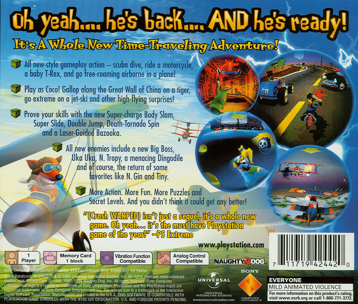 Crash Bandicoot Warped - Playstation - Retro Island Gaming