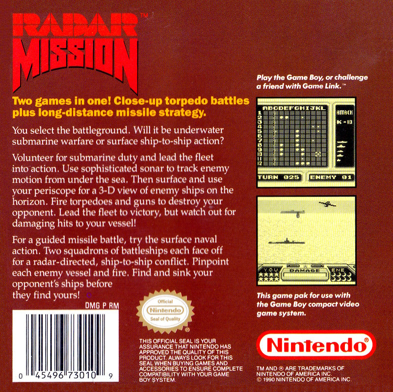 Radar Mission - GameBoy