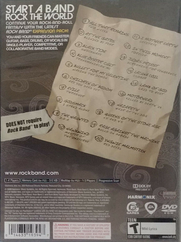 Rock Band Track Pack: Metal - Playstation 2