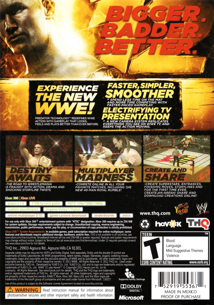 WWE '12 - Xbox 360
